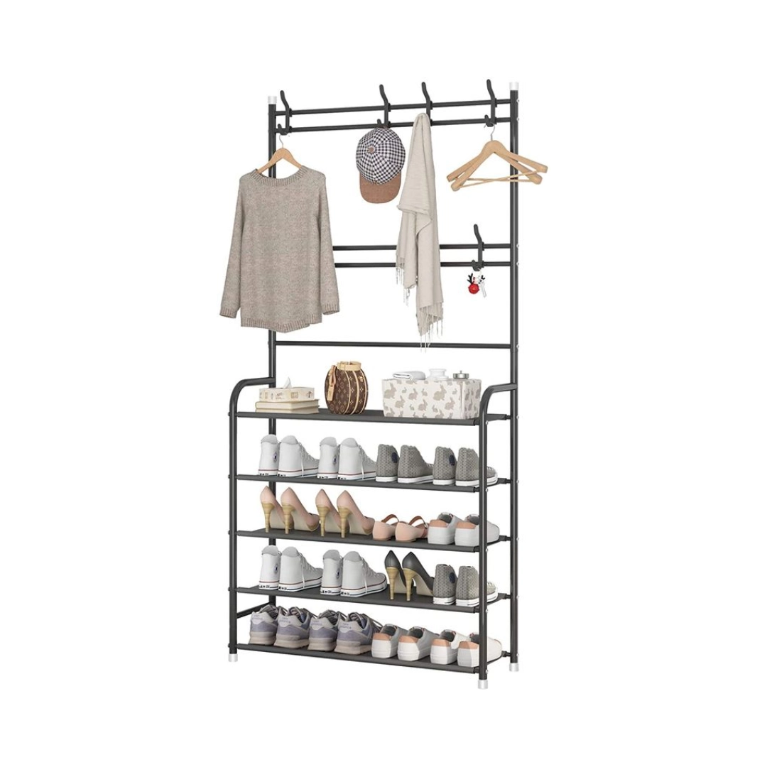 5tier Metallic doorway shoehat rack