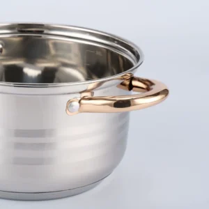 Interior surface of the Engelberg 12pc Stainless Steel Cookware Set pots