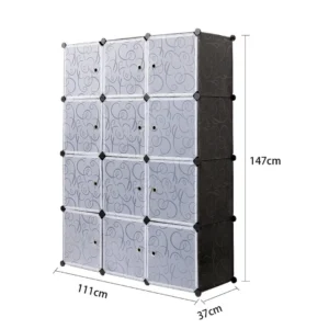 12 cube plastic stackable shelf size in cm