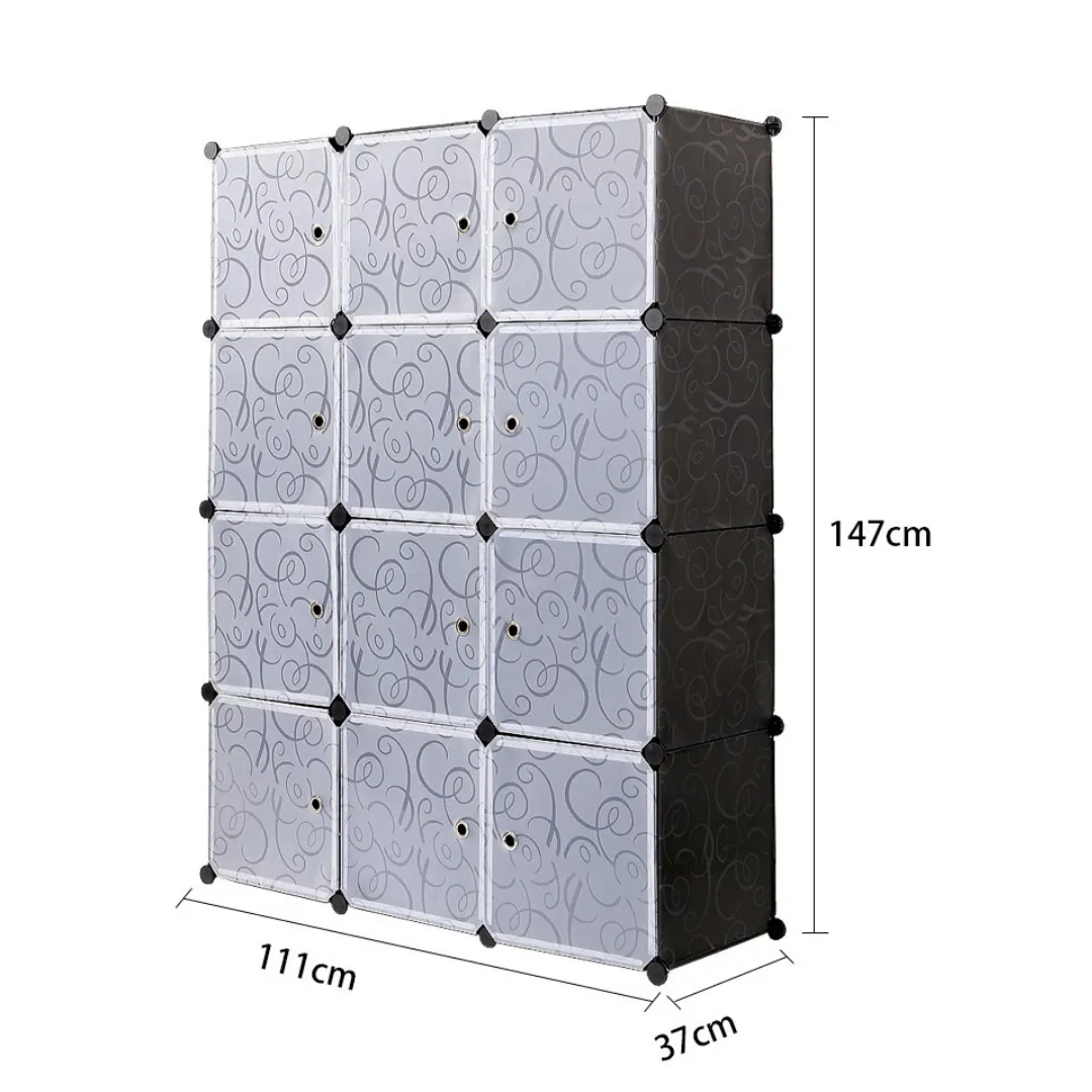 12 cube plastic stackable shelf size in cm