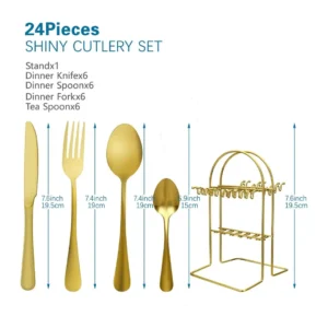 24pc Stainless steel cutlery set dimensions