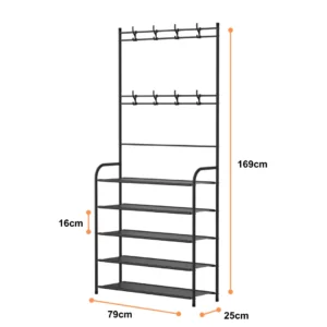 5tier Metallic doorway shoe and hat rack dimensions