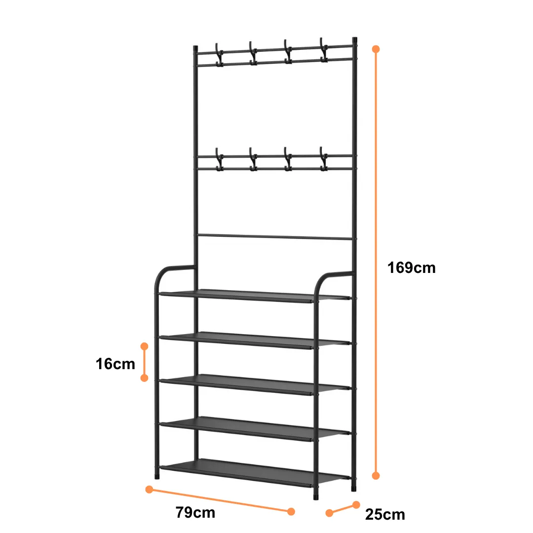 5tier Metallic doorway shoe and hat rack dimensions