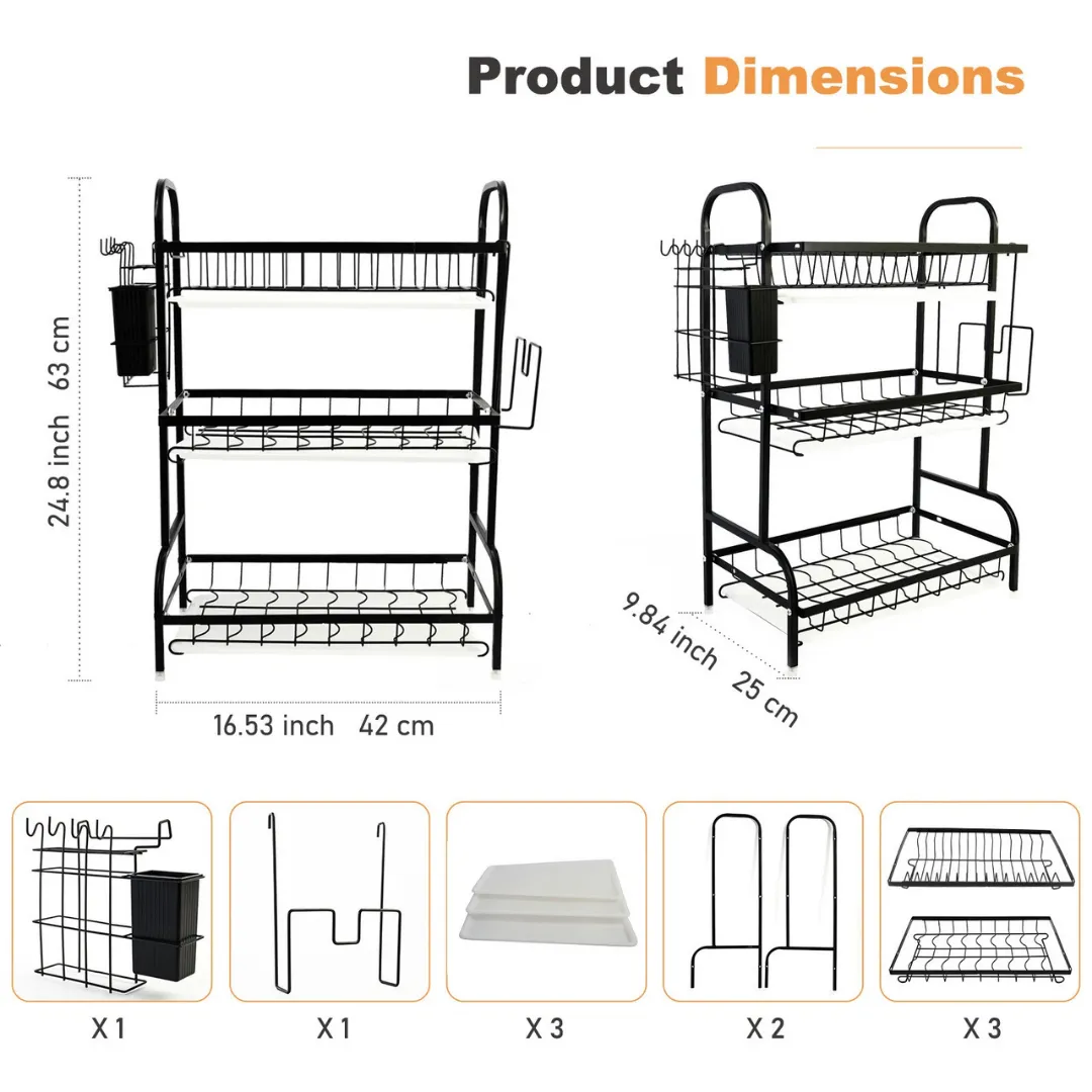 Heavy carbon 3tier dish rack - Image 4