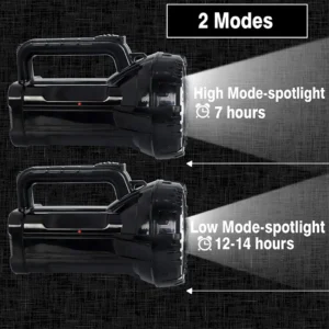 PD-7045 LED Rechargeable search light brightness settings