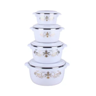 Set of white Casserole Hotpots